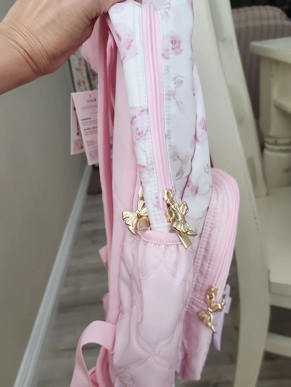 LoveShackFancy & Yoobi Collaboration Pink Ribbon Rosa Backpack NWT